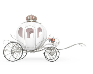 fantasy carriage in white background side view