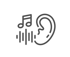 Hearing line icon. Audio message sign. Voicemail symbol. Quality design element. Linear style hearing icon. Editable stroke. Vector