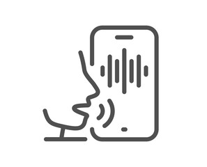 Voicemail line icon. Record phone voice sign. Cellphone mic symbol. Quality design element. Linear style voicemail icon. Editable stroke. Vector