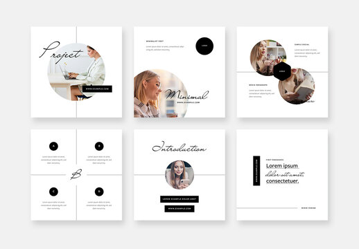 Simple Black and White Social Layouts for Influencers