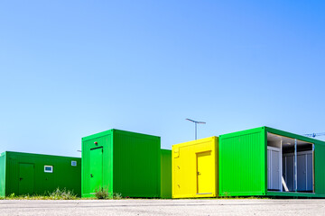 modern mobile container at a construction site