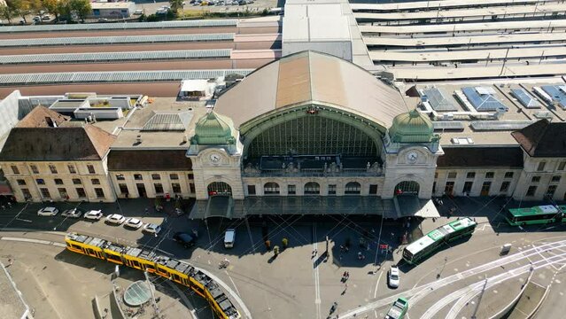 Basel SBB Central Railway station in the city center of Basel Switzerland - travel photography