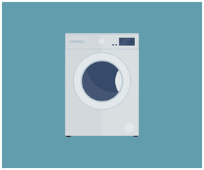 Washing machine logo design. Quality design element. Editable stroke. Clothes laundry, washing machine drum vector design and illustration.
