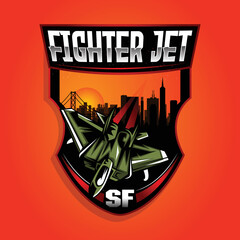 Fighter jet gaming mascot logo design