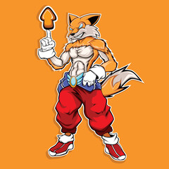 Wolf esport gaming mascot logo vector design	
