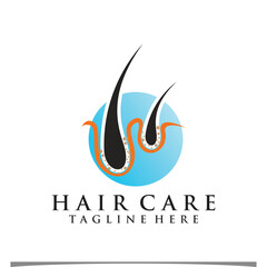 Obraz premium Hair treatment logo illustration design Premium Vector