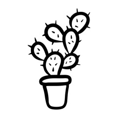 Cute doodle style kawaii cactus vector isolated illustration