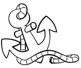 Cartoon anchor for coloring page.