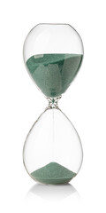 Fototapeta na wymiar hourglasses with green sand