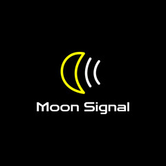 abstract moon signal logo design