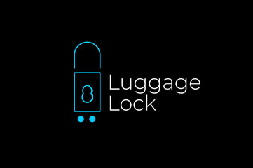 abstract flat tech luggage lock modern logo design