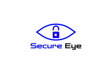 abstract flat secure eye modern logo design