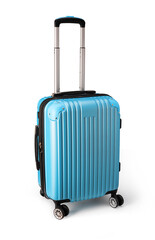 Blue plastic suitcase