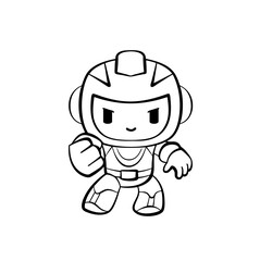 Fototapeta premium Cartoon space boy for coloring page.