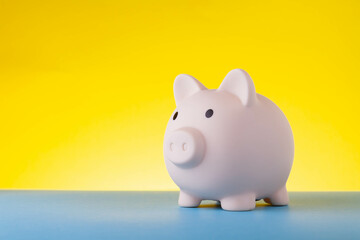 Accumulation of money. Storing coins in a piggy bank. Interest investment.