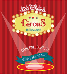 Background for circus performance and invitations.Red and yellow colors.Used for web design,illustrations,posters,banners.