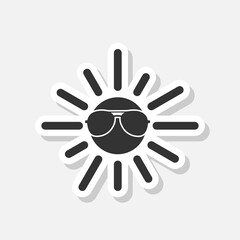 Sun in sunglasses icon sticker