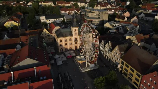 Pfaffenhofen Down Town City from Top during sunset phase