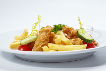 Chicken nuggets with french fries