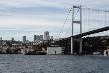 Fototapeta premium View of Bosphorus bridge and European side of Istanbul