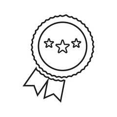 Award, success, certified outline icon. Line art vector.