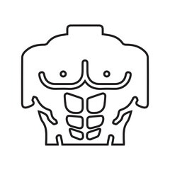 Chest, muscles, workout line icon. Outline vector.