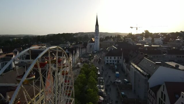 Pfaffenhofen Down Town City from Top during sunset phase