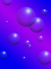 Bubbles floating against a blue-pink background