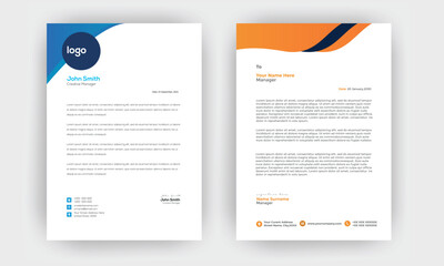 Professional business style letterhead template design