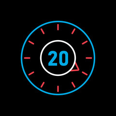 Timer vector on the black icon. Kitchen appliance