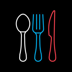 Spoon fork and knife vector icon