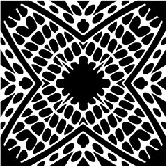 Abstract geometric seamless pattern.  Black and white vector background. black mandala.