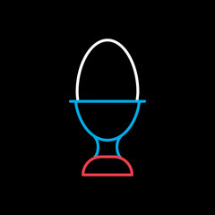 Soft boiled egg in an egg cup vector icon