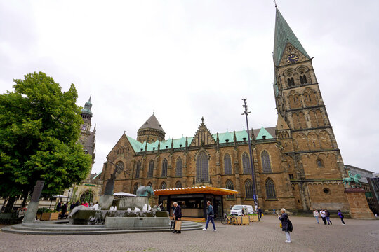 Bremen Cathedral in the market square in the center of Bremen, Germany