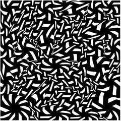 Black and white abstract geometric seamless pattern with wavy shapes, and curved lines. Simple monochrome texture. Op art graphic background. Repeat design for decor, cover, print.