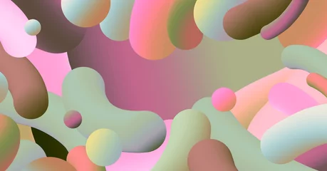 Deurstickers Digital Illustration. Color blot abstract saturated horizontal background. © Liliia