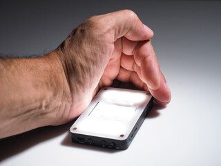 Mobile LED lamp of compact size for photo and video shooting