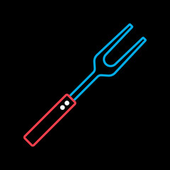 Bbq fork vector icon. Kitchen appliance