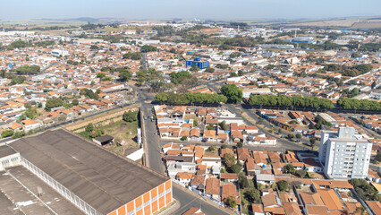 Small town, drone photos depicting parts of a small town in Brazil, drone photo.
