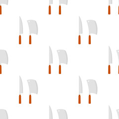 seamless pattern with kitchen knives, vector illustration