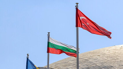 Fototapeta premium Bulgaria Turkey Flags