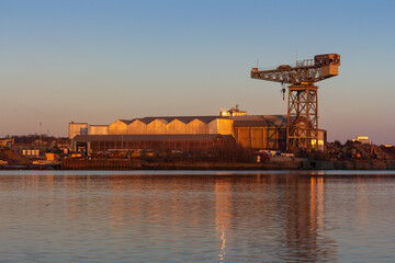 The river Clyde at sunset 
