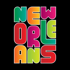 New Orleans Typography poster. T-shirt fashion Design. Template for poster, print, banner, flyer.