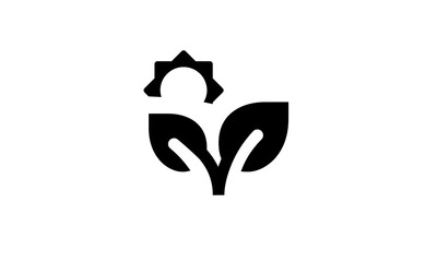 plant vector icon simple black and white eps 8