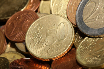 Euro coins close up background financial modern high quality big size print
