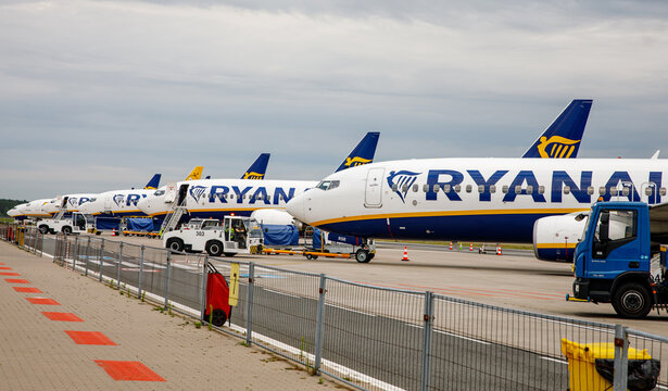 Warsaw, Poland - 19.07.2022: Ryanair Boeing 737-800 in airport.