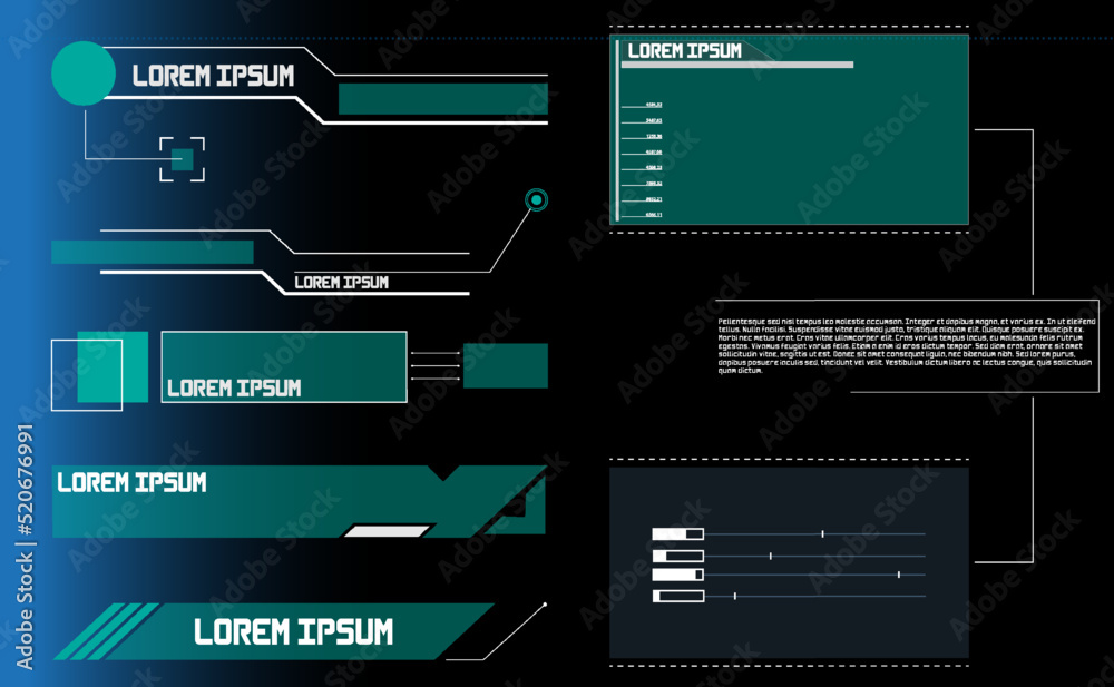 Poster abstract virtual game target monitor control panel layout texture concept design. hud futuristic use