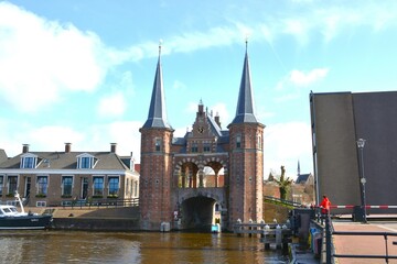 Fototapeta premium A view on beautiful architecture of Sneek, Netherlands. 