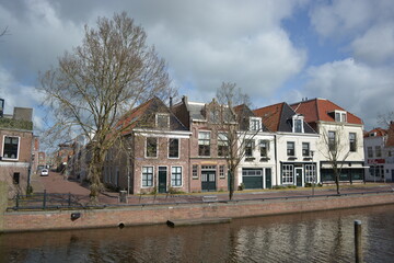 Fototapeta na wymiar A view on beautiful architecture of Sneek, Netherlands. 