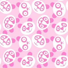 Animals cartoon seamless panda pattern for kids clothes print and wrapping and accessories and fabrics